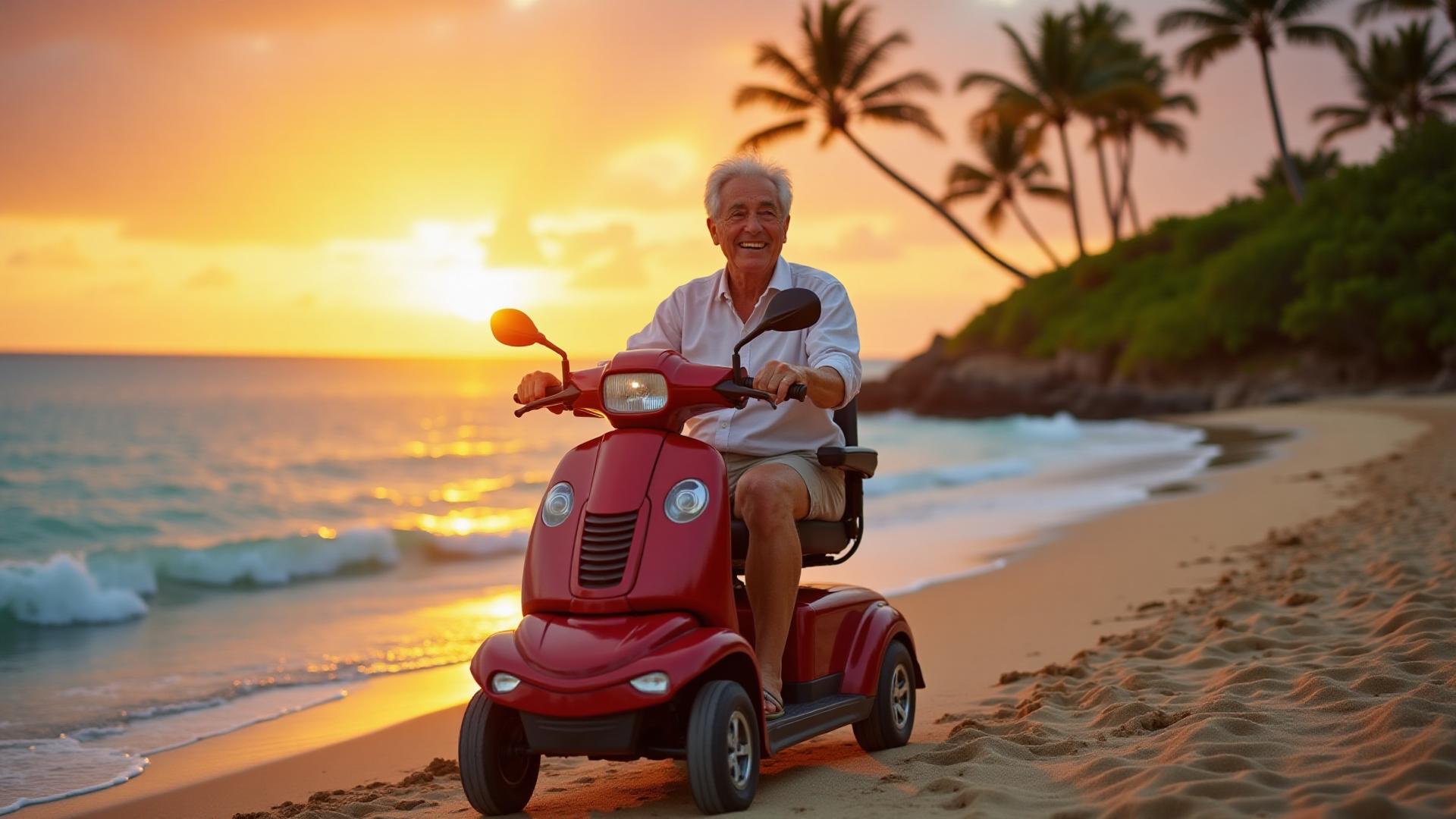 Scooter rental Waikiki - mobility scooter on Waikiki beach